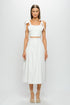 OFF WHITE AUDREY RUCKED TOP & SKIRT SET